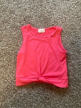 btween Hot Pink Knot Front Tank Top